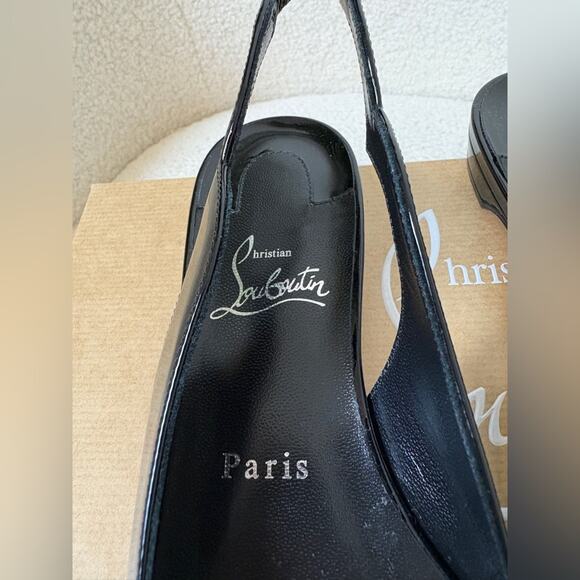 Christian Louboutin Hot Chickita Patent Slingback Flats 39.5 - Picture 8 of 9